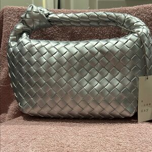 A New Day Silver Woven Mini Bag